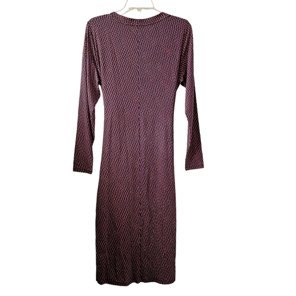 Pure Collection Sz 8/10 Crew-neck Long-Sleeve Tie-Front Lined Jersey Midi Dress - Picture 5 of 16